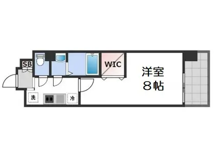 LUXE難波南(1K/13階)の間取り写真