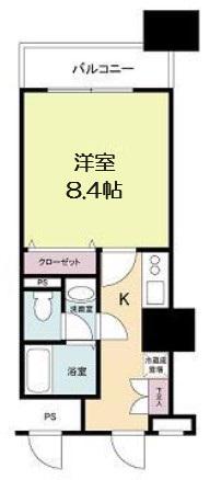 メゾンドヴィレ大阪城公園前(1K/22階)の間取り写真