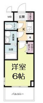 M-RESIDENCE新大阪GARDEN(1K/7階)の間取り写真