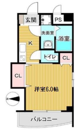 マロット天神橋(1K/2階)の間取り写真