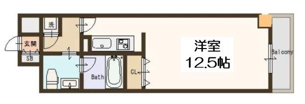 シティヒルズ安堂寺(1K/5階)の間取り写真