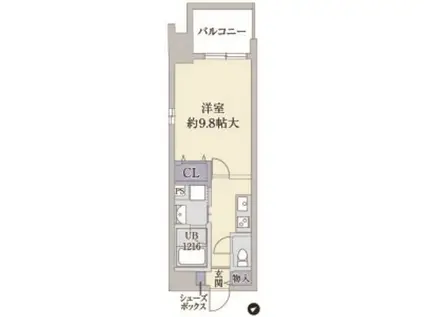 ATKレジデンスなにわ橋(1K/2階)の間取り写真