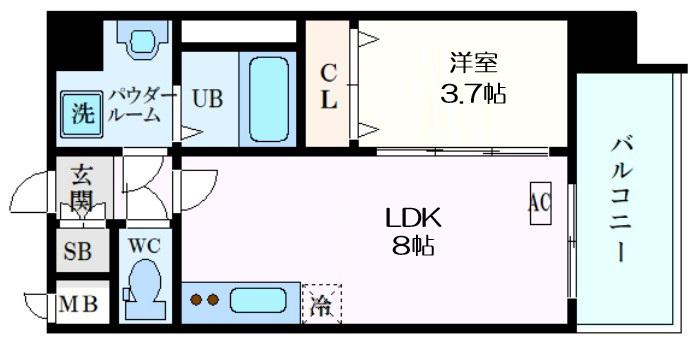 アプリーレ阿波座南(1LDK/10階)の間取り写真