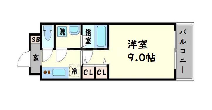 スプランディッド淀屋橋DUE(1K/11階)の間取り写真