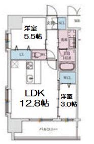 スプランディッドライズ新大阪ノース(2LDK/11階)の間取り写真
