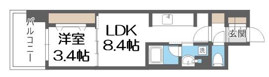 アーバネックス本町Ⅱ(1LDK/11階)の間取り写真
