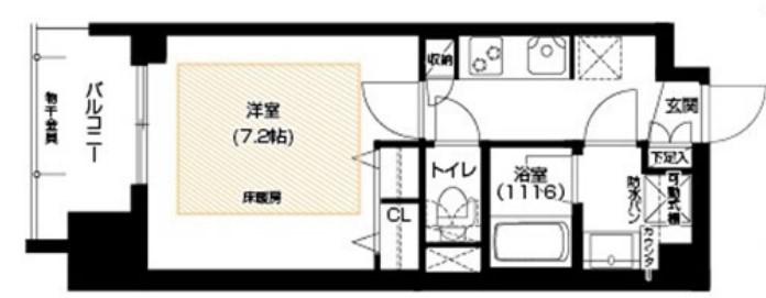アーバネックス谷町2(1K/2階)の間取り写真