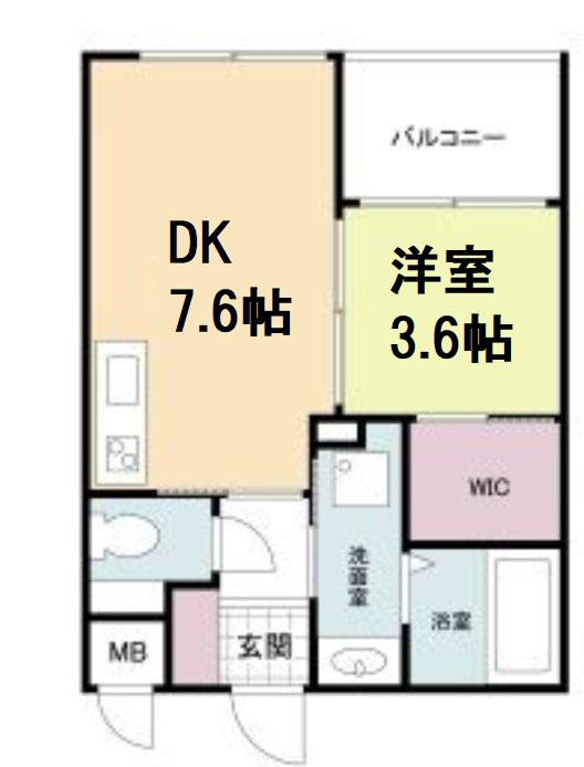 アリス・マナーガーデン谷町(1DK/7階)の間取り写真