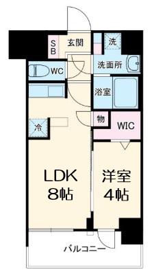プランドール新北野(1LDK/6階)の間取り写真