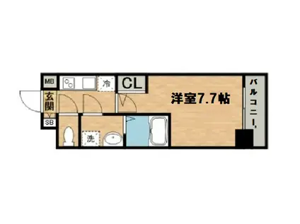 サムティ大阪GRAND イーストⅡ(1K/3階)の間取り写真