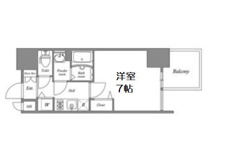 プレサンス心斎橋レヨン(1K/8階)の間取り写真