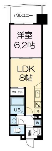 コンソラーレ 同心(1LDK/3階)の間取り写真