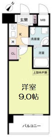 CASSIA十三(1K/6階)の間取り写真