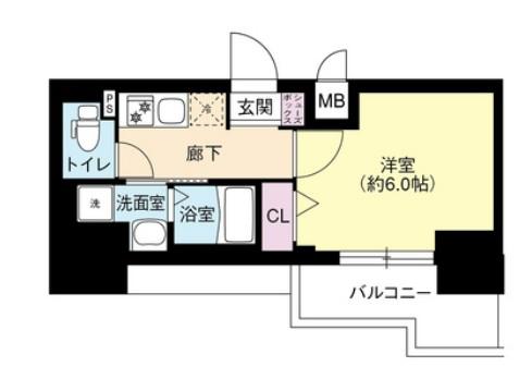 DIMUS新大阪(1K/6階)の間取り写真