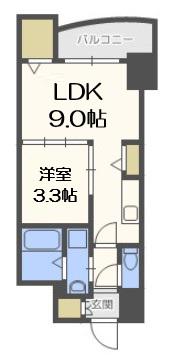 セレニテ本町グランデ(1LDK/7階)の間取り写真