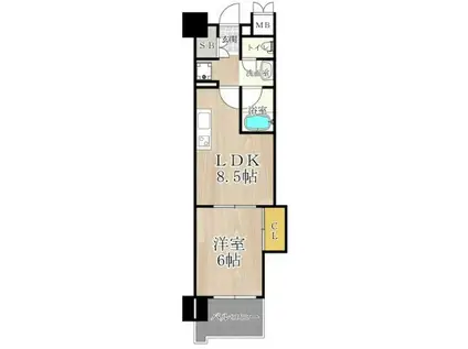 マスターズレジデンス道頓堀III(1LDK/7階)の間取り写真