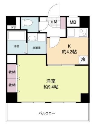 WILL DO堺筋本町(1DK/8階)の間取り写真
