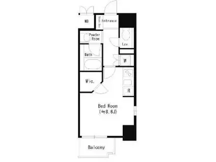 パークキューブ北浜(ワンルーム/10階)の間取り写真