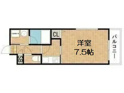 グランシス難波西(1K/5階)の間取り写真