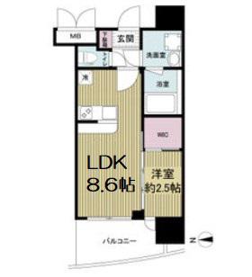 セレニテ中崎町リアン(1LDK/2階)の間取り写真