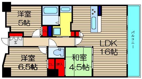 CITY SPIRE難波グレイス(3LDK/11階)の間取り写真