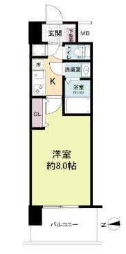 セレニテ江坂ミラク(1K/9階)の間取り写真