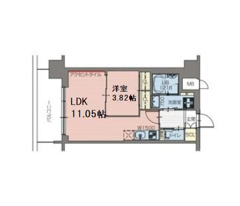 プレジオ難波(1LDK/8階)の間取り写真