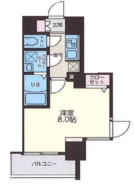 S-RESIDENCE西長堀(1K/5階)の間取り写真