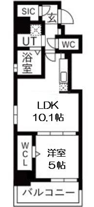 ミラージュパレス本町DEPART(1LDK/13階)の間取り写真