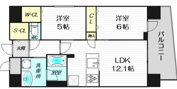 IBC RESIDENCE ウエスト(2LDK/10階)の間取り写真