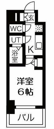 ファステート難波ラグジュ(1K/5階)の間取り写真