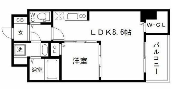 SEST新大阪(1LDK/10階)の間取り写真