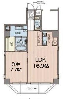 B-PROUD天満橋(1LDK/8階)の間取り写真
