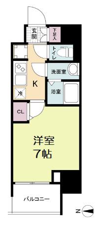 WORVE大阪本町(1K/12階)の間取り写真