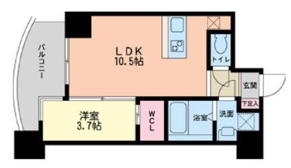 セレニテ本町グランデ(1LDK/2階)の間取り写真