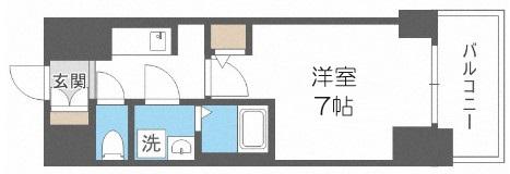 S-RESIDENCE福島ALOVITA(1K/4階)の間取り写真