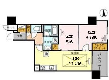 IBC RESIDENCE ウエスト(2LDK/9階)の間取り写真
