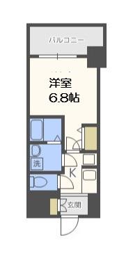 ルーエ本町(1K/7階)の間取り写真