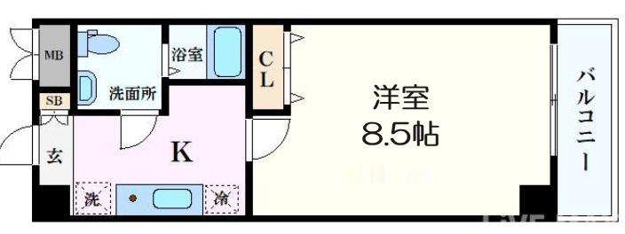 アーデン和泉町(1K/5階)の間取り写真