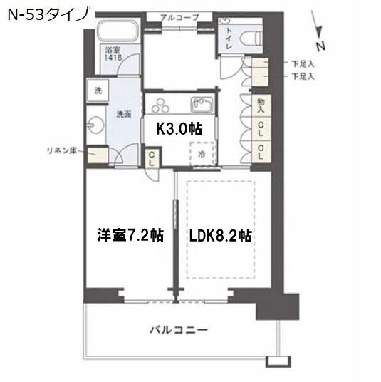 グラングリーン大阪 THE ノース RESIDENCE(1LDK/15階)の間取り写真
