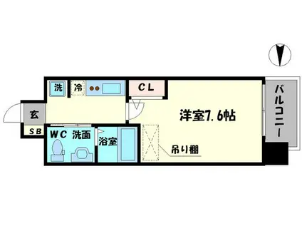 エステムコート難波サウスプレイスⅤエレージュ(1K/3階)の間取り写真