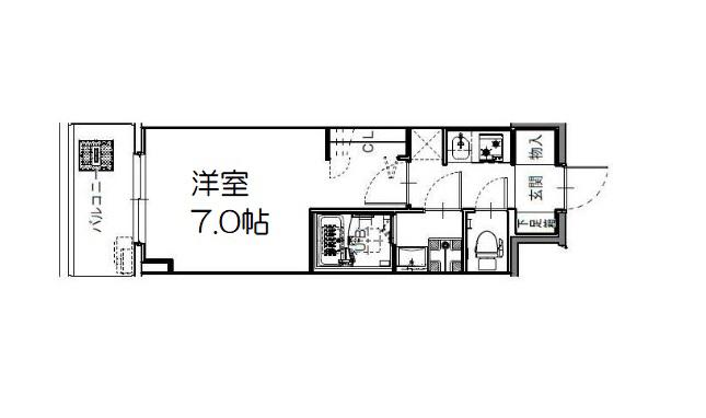 S-RESIDENCE難波大国町DEUX(1K/6階)の間取り写真
