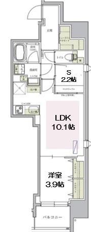 アーバネックス堺筋本町(1SLDK/5階)の間取り写真