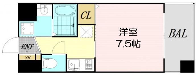 WILL DO 新大阪(1K/11階)の間取り写真