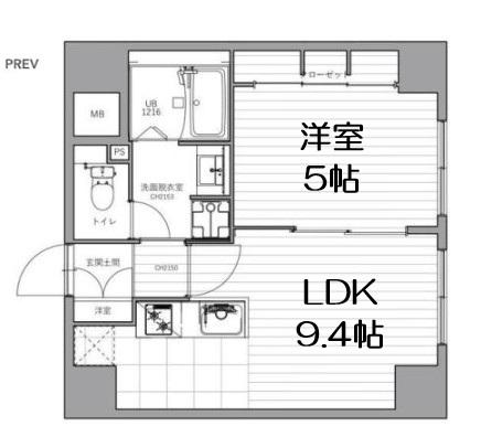 南堀江アパートメントグランデ(1LDK/6階)の間取り写真