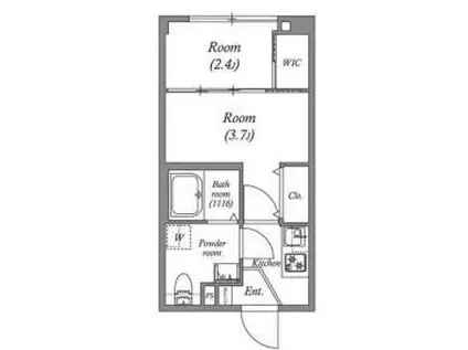 SERENITE中津(2K/6階)の間取り写真