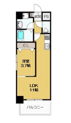 エクレレメディコ天六(1LDK/8階)の間取り写真