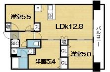 スプランディッド玉造DUE(2SLDK/5階)の間取り写真