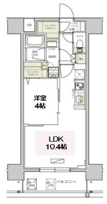 アーバネックス東梅田(1LDK/11階)の間取り写真