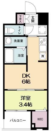 WORVE大阪本町(1DK/3階)の間取り写真